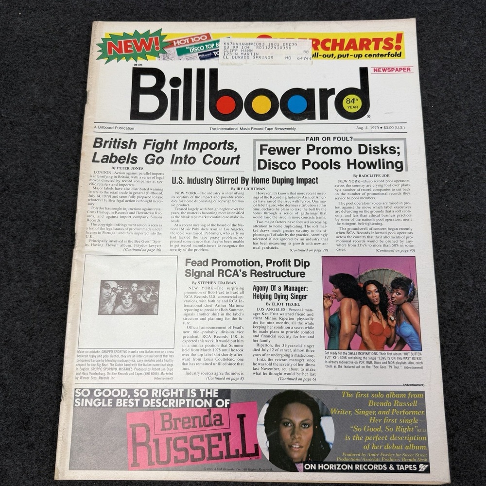 BILLBOARD Magazine Vintage August 4 1979